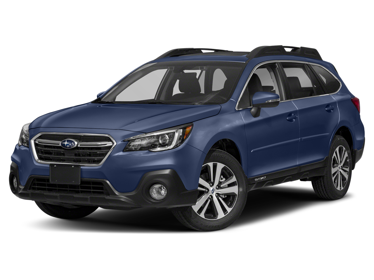 2019 Subaru Outback Limited in Abyss Blue Pearl — front three-quarter view