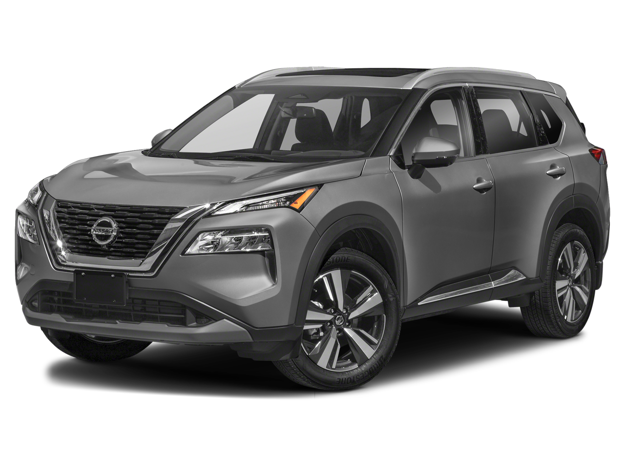 2023 Nissan Rogue SL in Gun Metallic — front three-quarter view