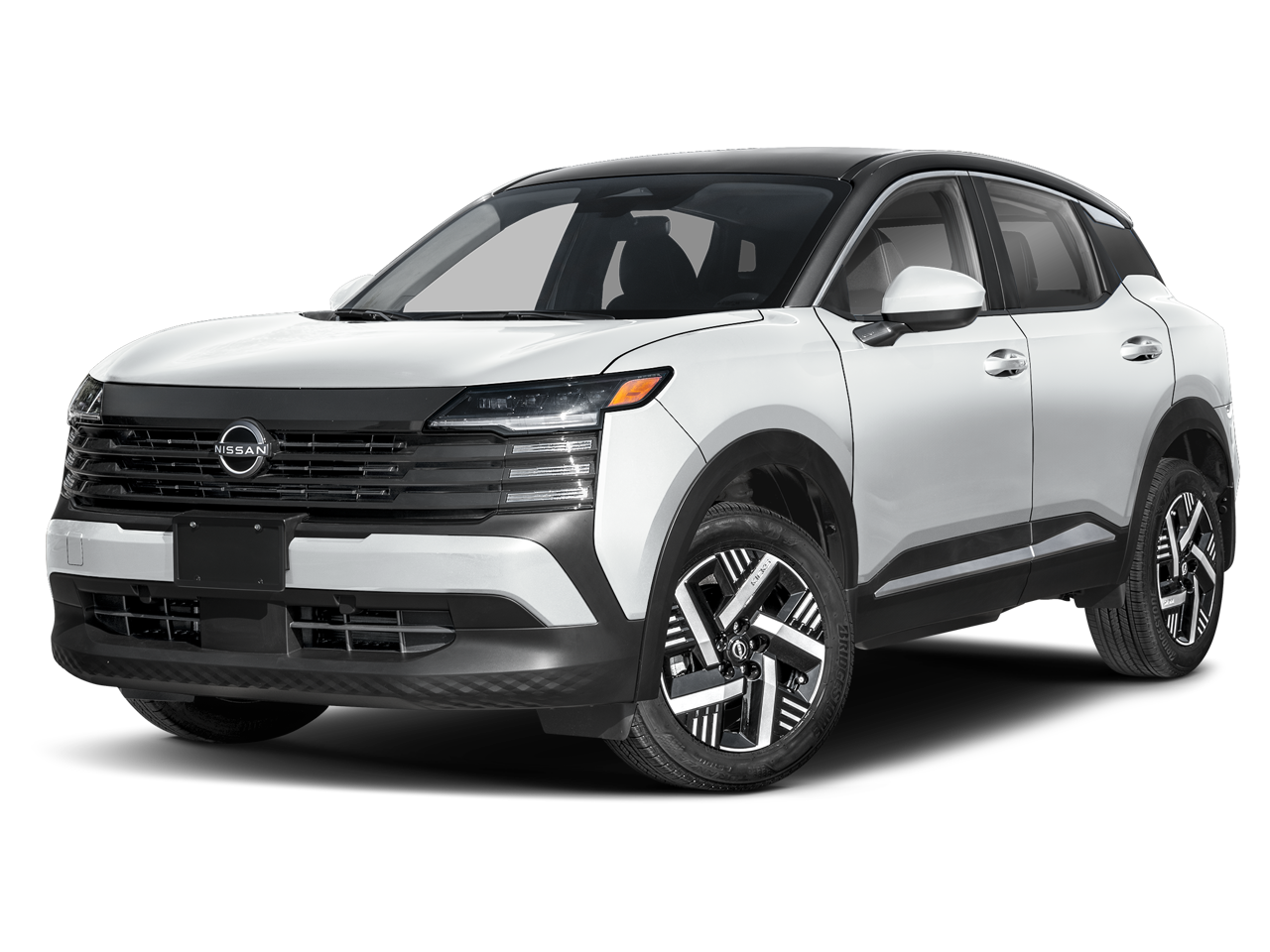 2026 Nissan Kicks SV in Aspen White Tricoat/Super Black — front three-quarter view