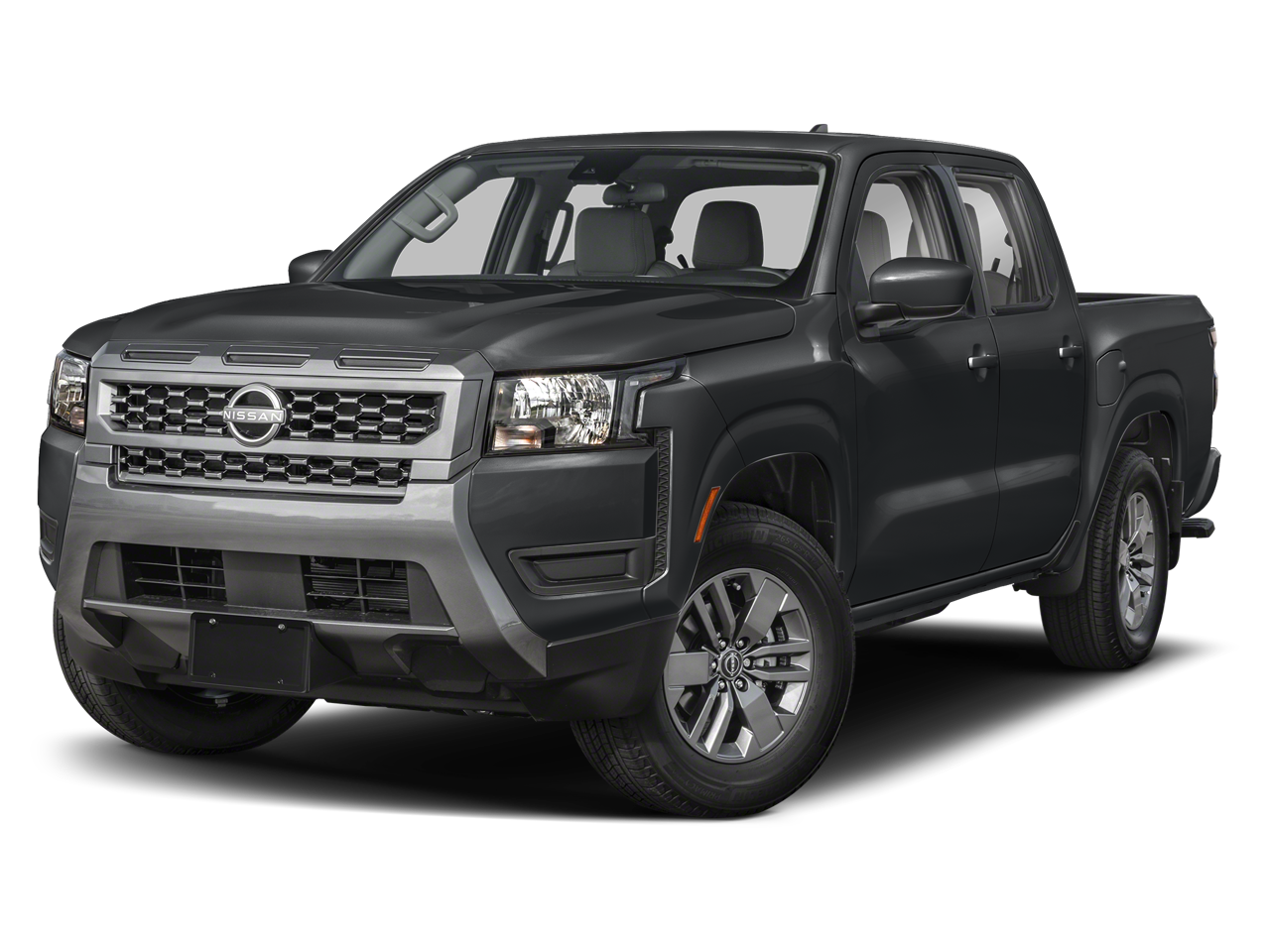 2026 Nissan Frontier Crew Cab SV in Super Black — front three-quarter view
