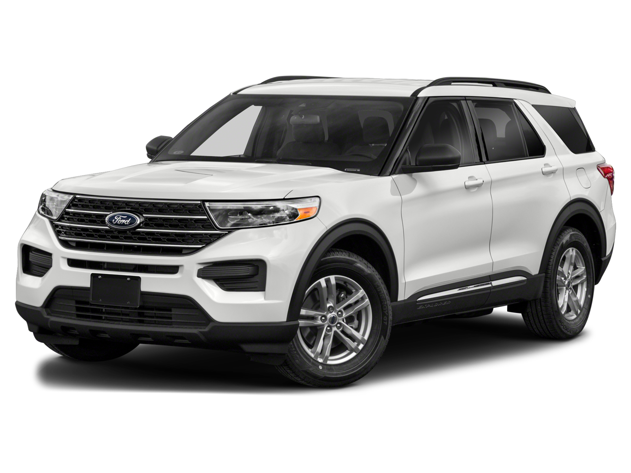 2021 Ford Explorer XLT in Gray Metallic — front three-quarter view