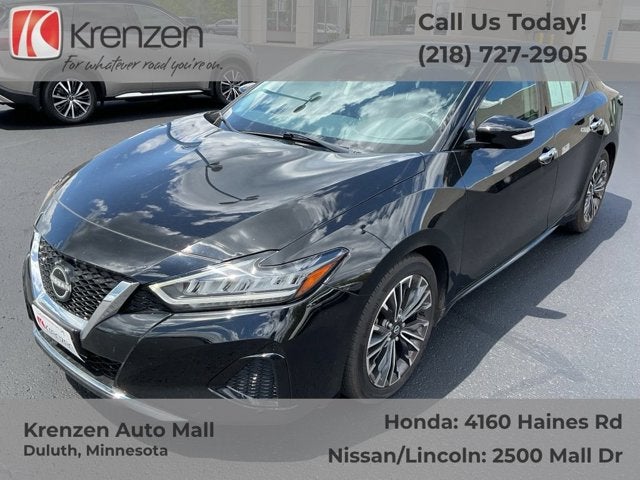2023 Nissan Maxima SV in Super Black — front three-quarter view