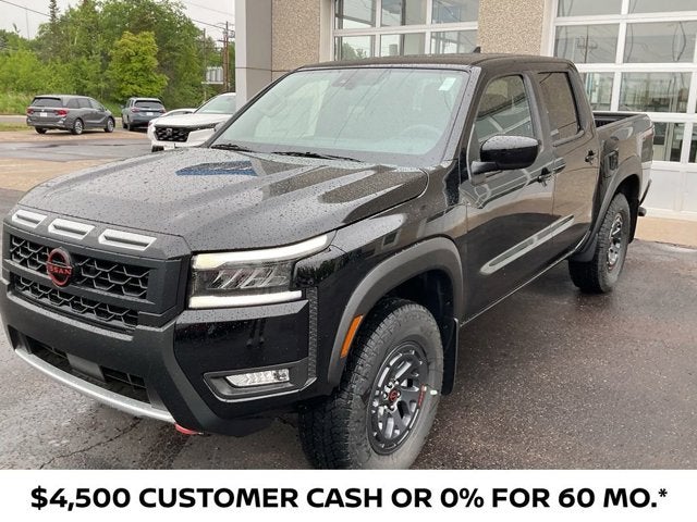 2026 Nissan Frontier Crew Cab PRO-4X in Super Black — front three-quarter view