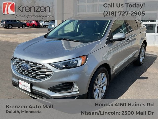 2023 Ford Edge Titanium in Silver Metallic — front three-quarter view