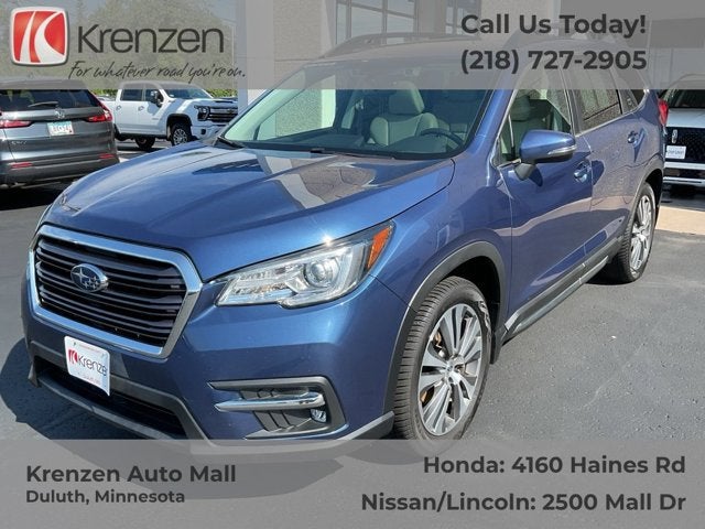 2020 Subaru Ascent Limited in Abyss Blue Pearl — front three-quarter view